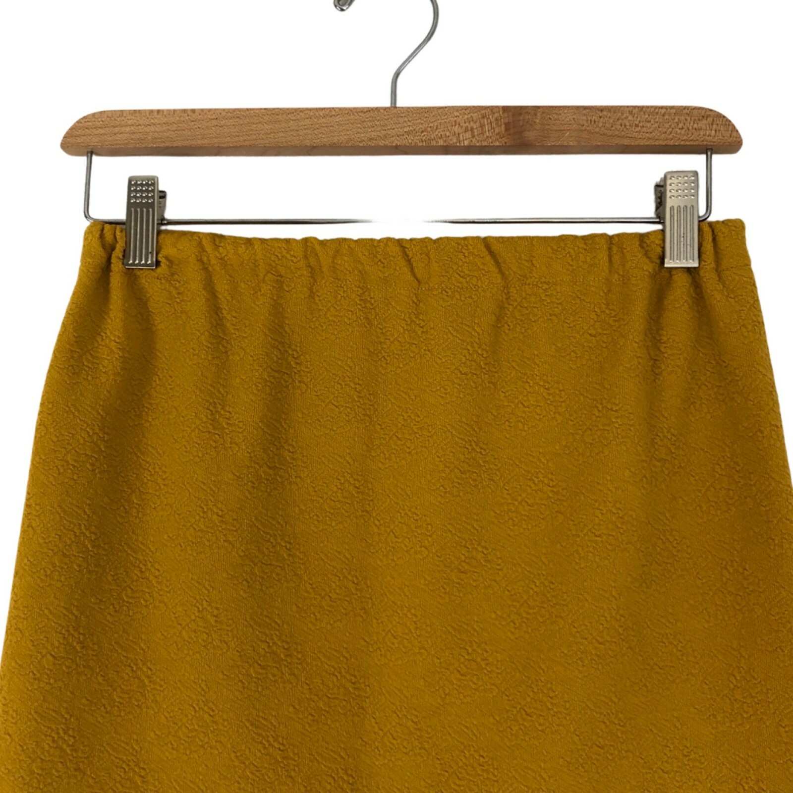 Vintage 1960s Short Skirt Pull On Mustard Gold Fine Knit Hand Tailored Small