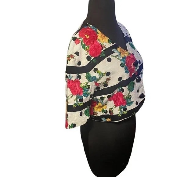 Vintage Constance Saunders for Richard Warren women’s floral crop blazer, Large