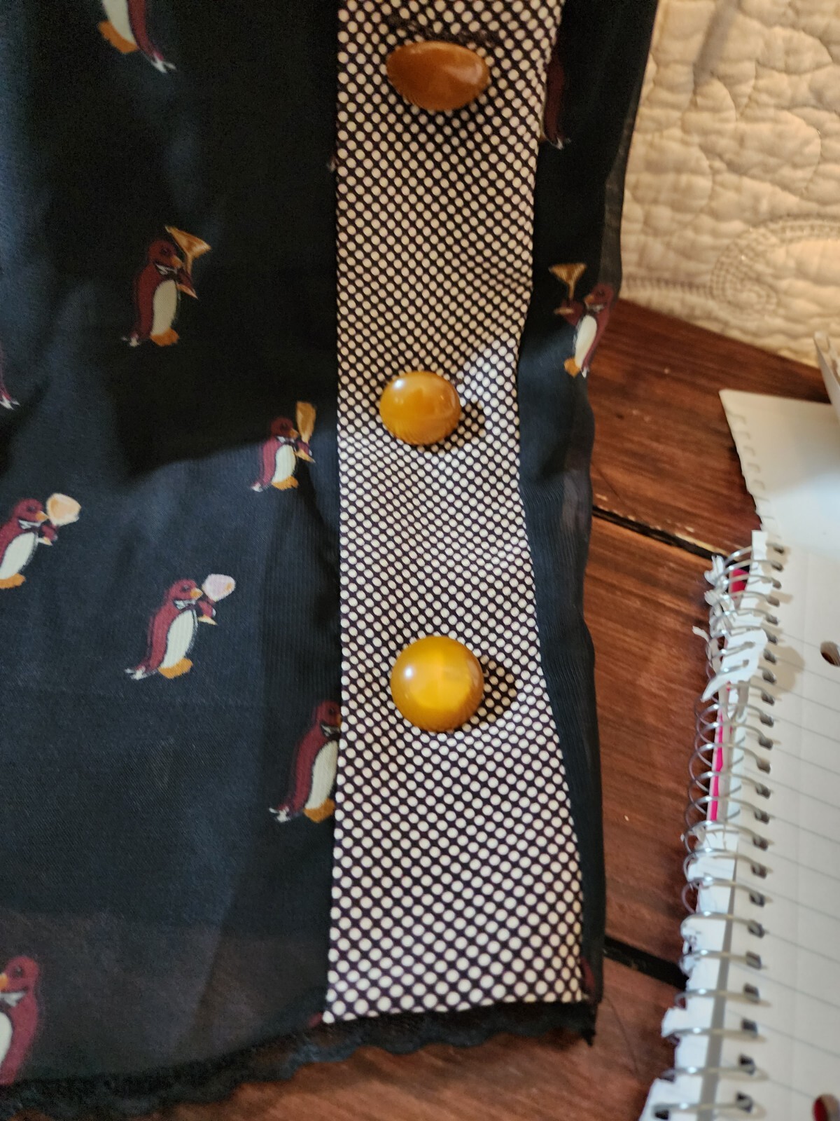 RARE Coach Neck Tie Dress Penguin holding champagne glass Rare print SZ 10.