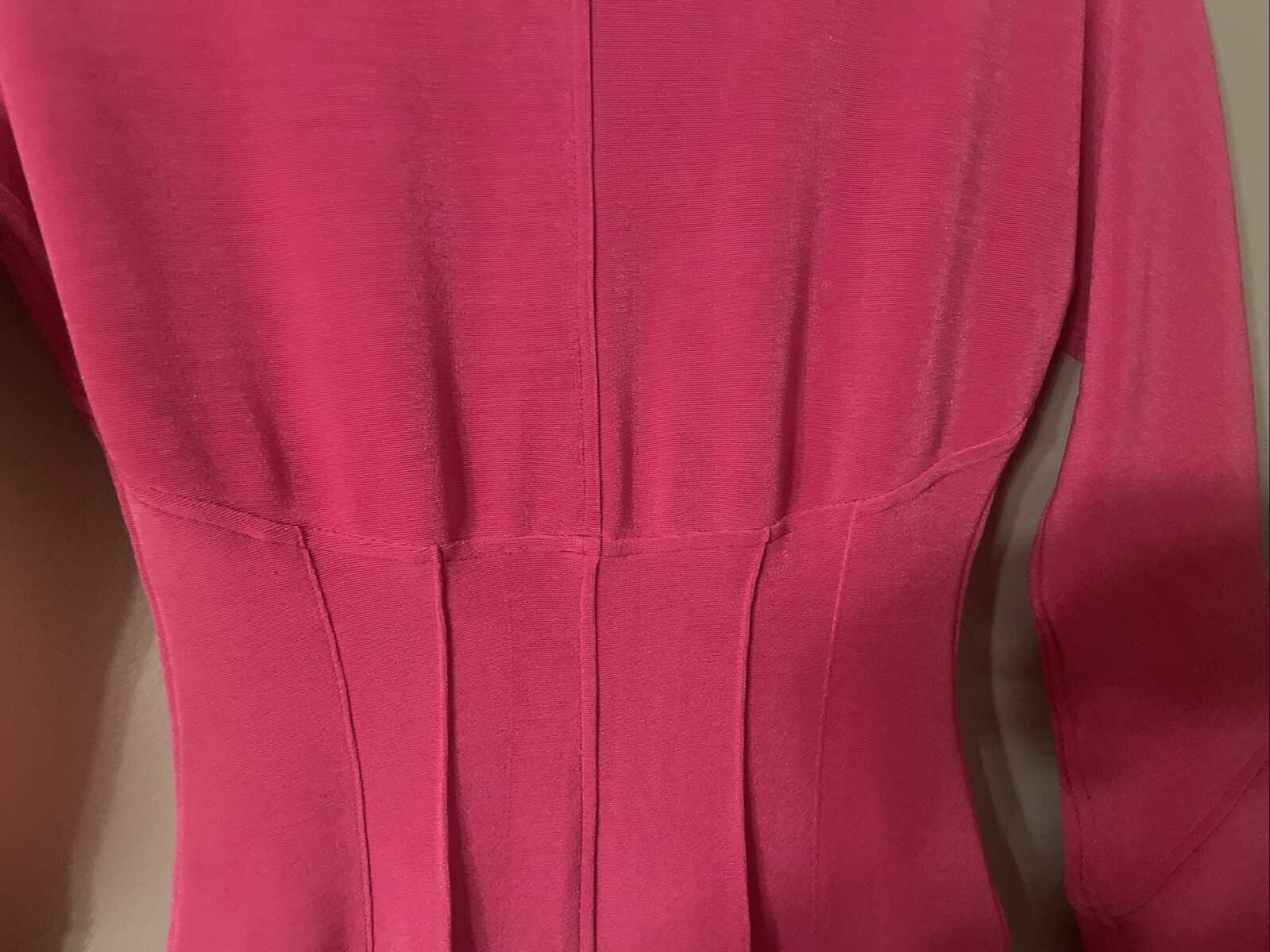 Vtg Tadaski Hot Pink Zippered Jumpsuit Shoulder pads And Stirrups Size S Rare