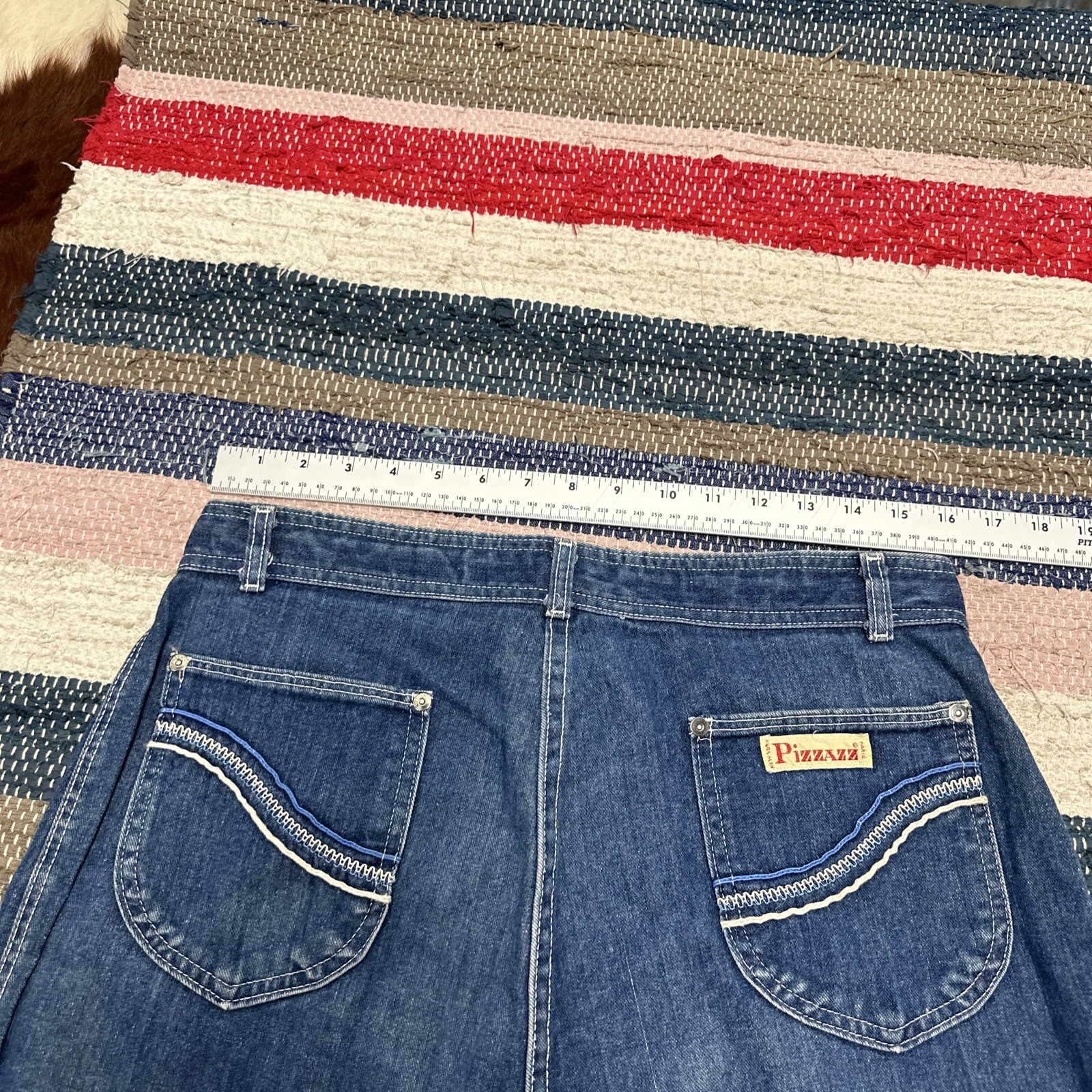 Vintage 1980’s Pizzazz Jeans Womens SM High Waist Embroidered Paris NY 32×32″