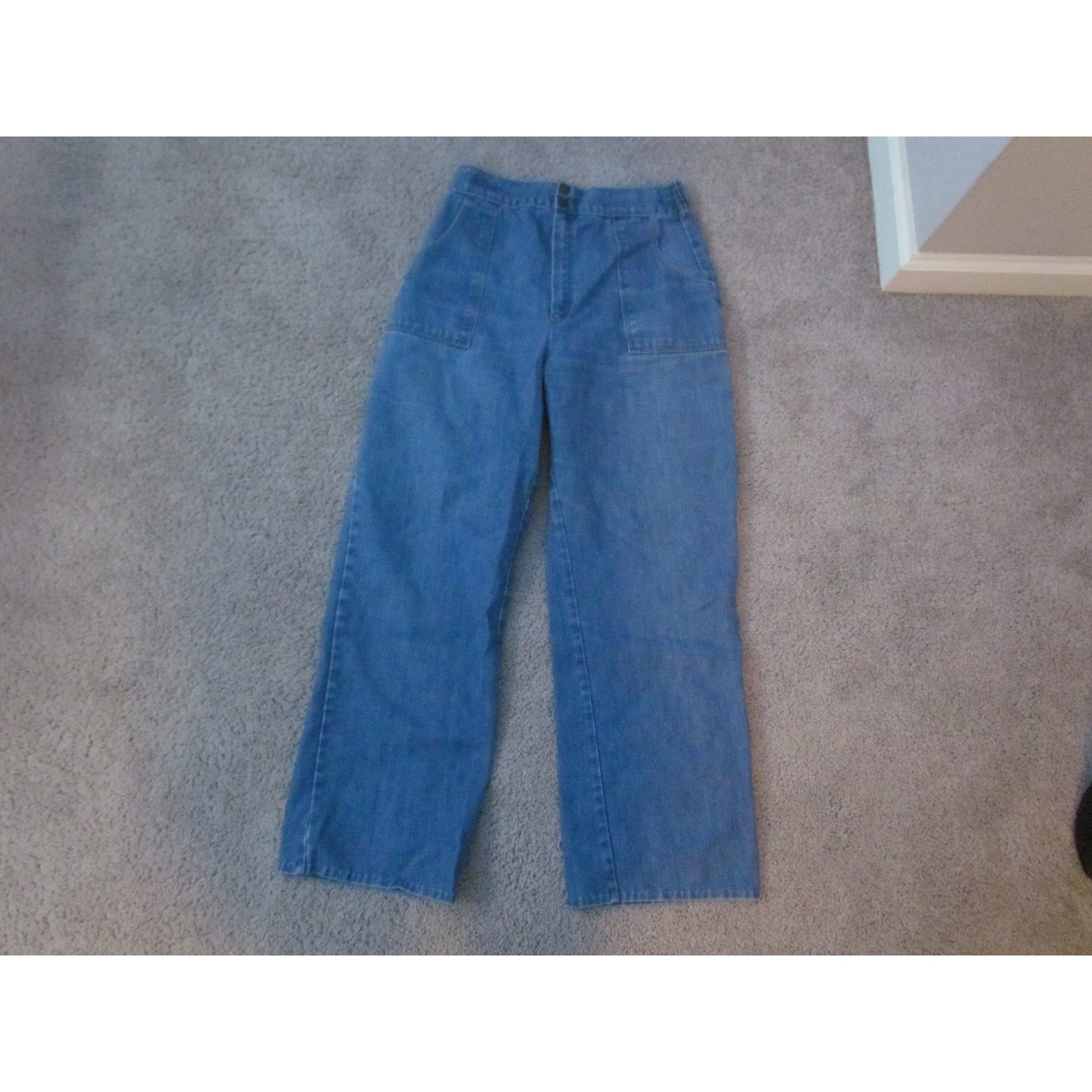 1970s Sears Jeans That Fit 28 Blue Vintage High Waisted Wide Leg Denim Mom