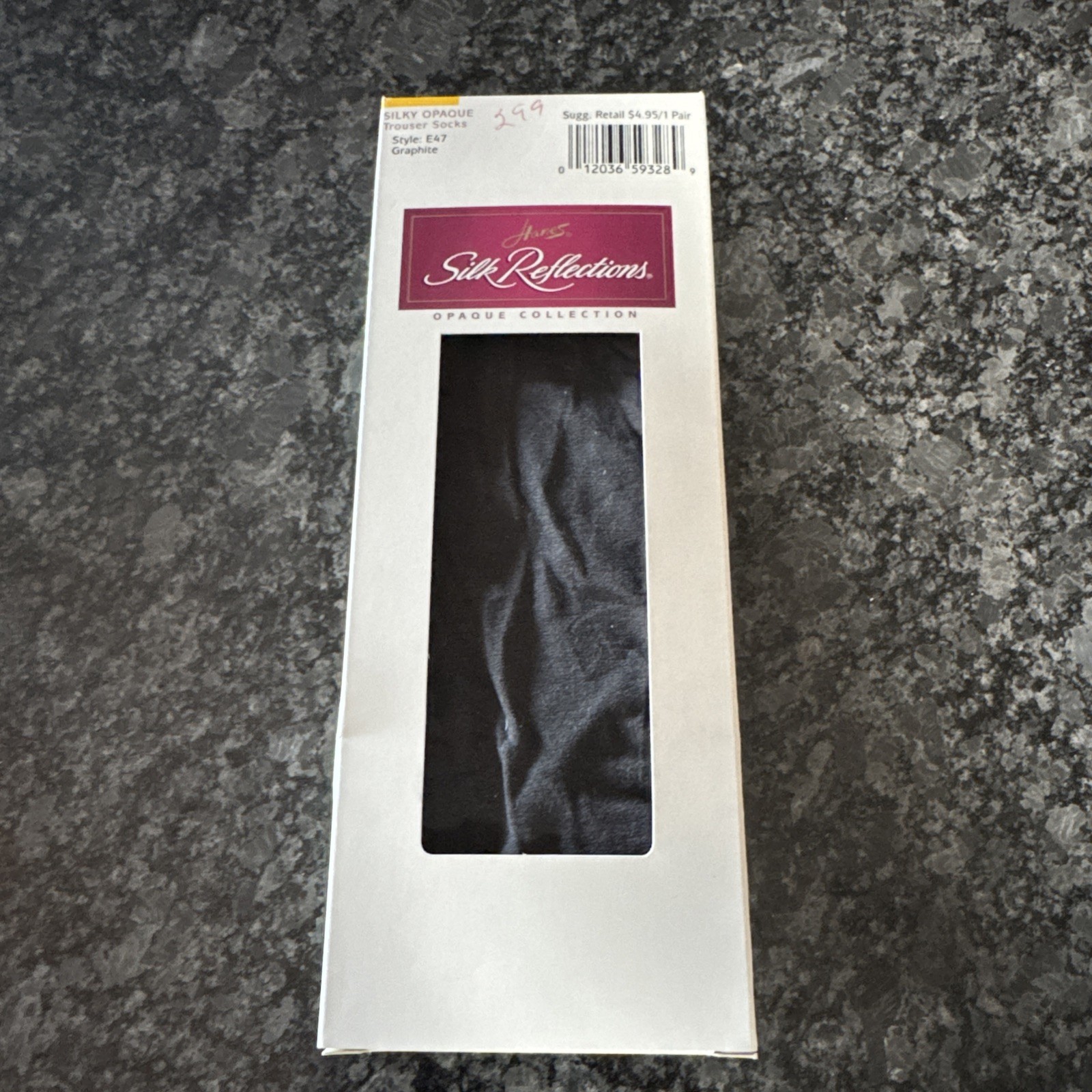 Hanes Silk Reflections Trouser Socks Vintage 1998 Graphite Silky Opaque OSFM E47