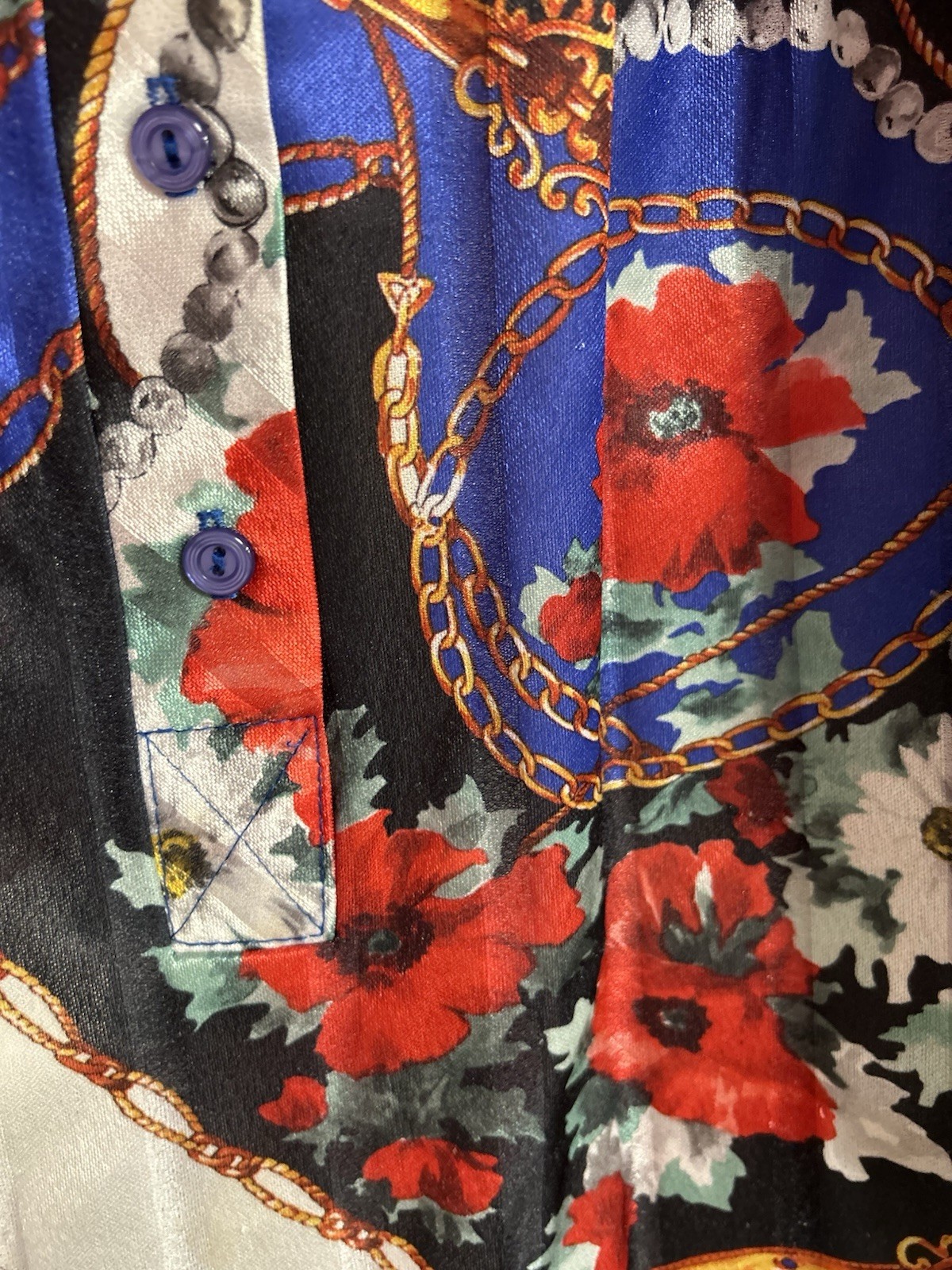 Vintage Women’s Top Notch Floral Blouse Shirt Plus Size 44/24W Smock 3/4 Sleeve