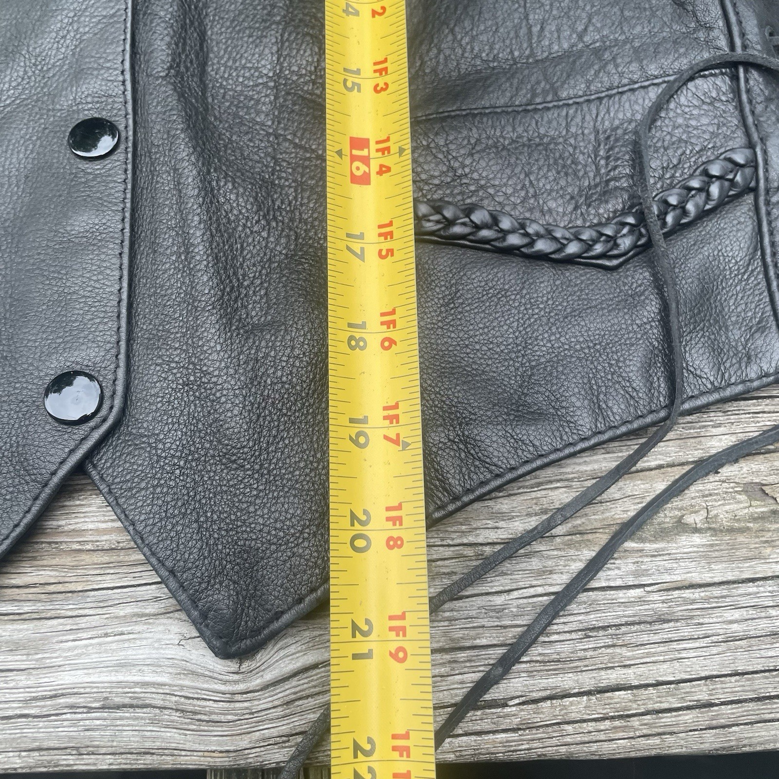 Vtg Leather Gear International Vest Biker Glam Rock Goth Grunge XL NEW