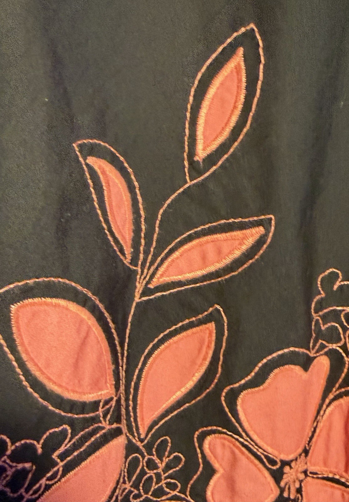 Vintage Chelsea Studio Exclusive Of Decorations Black/Coral Cotton Skirt, Sz 16W