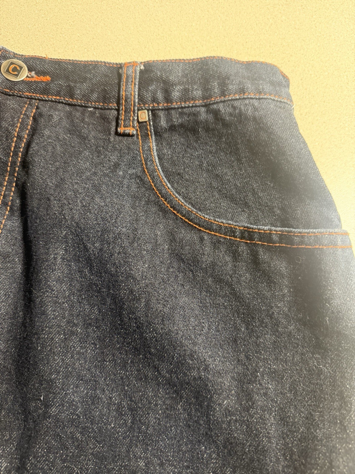 Vintage Y2K Crest Jeans The Collection Dark Blue Denim Long Skirt Sz 13/14