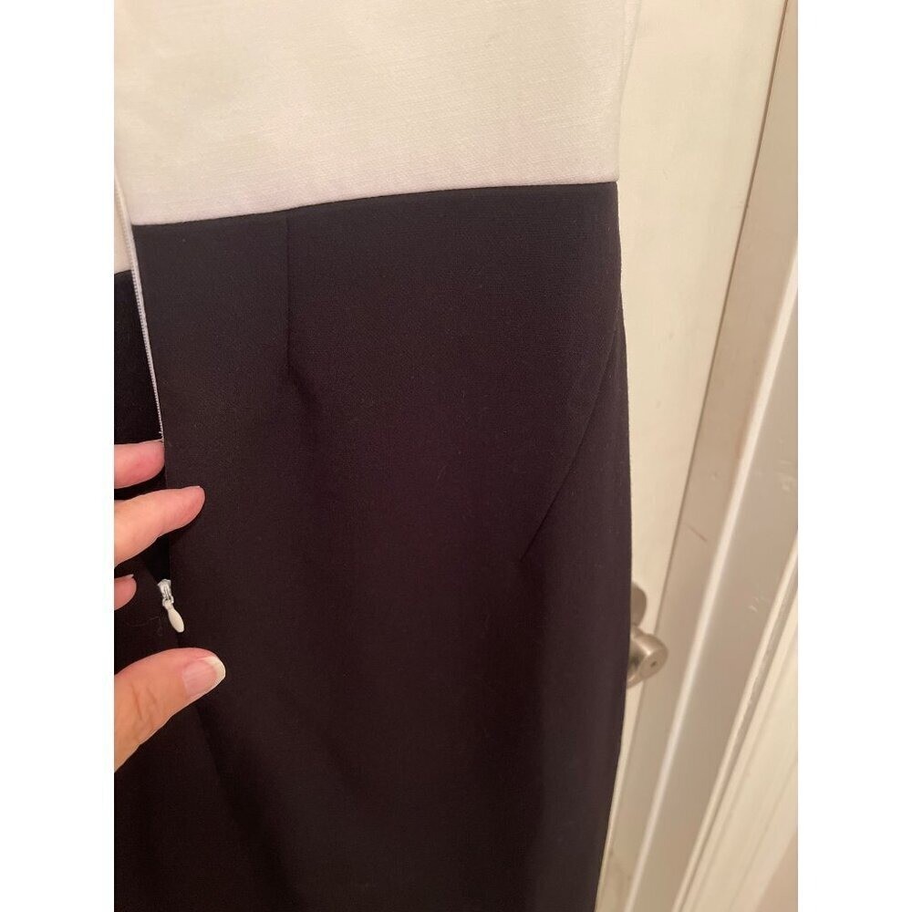Tahari Arthur S. Levine Sleeveless Colorblock Dress Size 6 Black & White