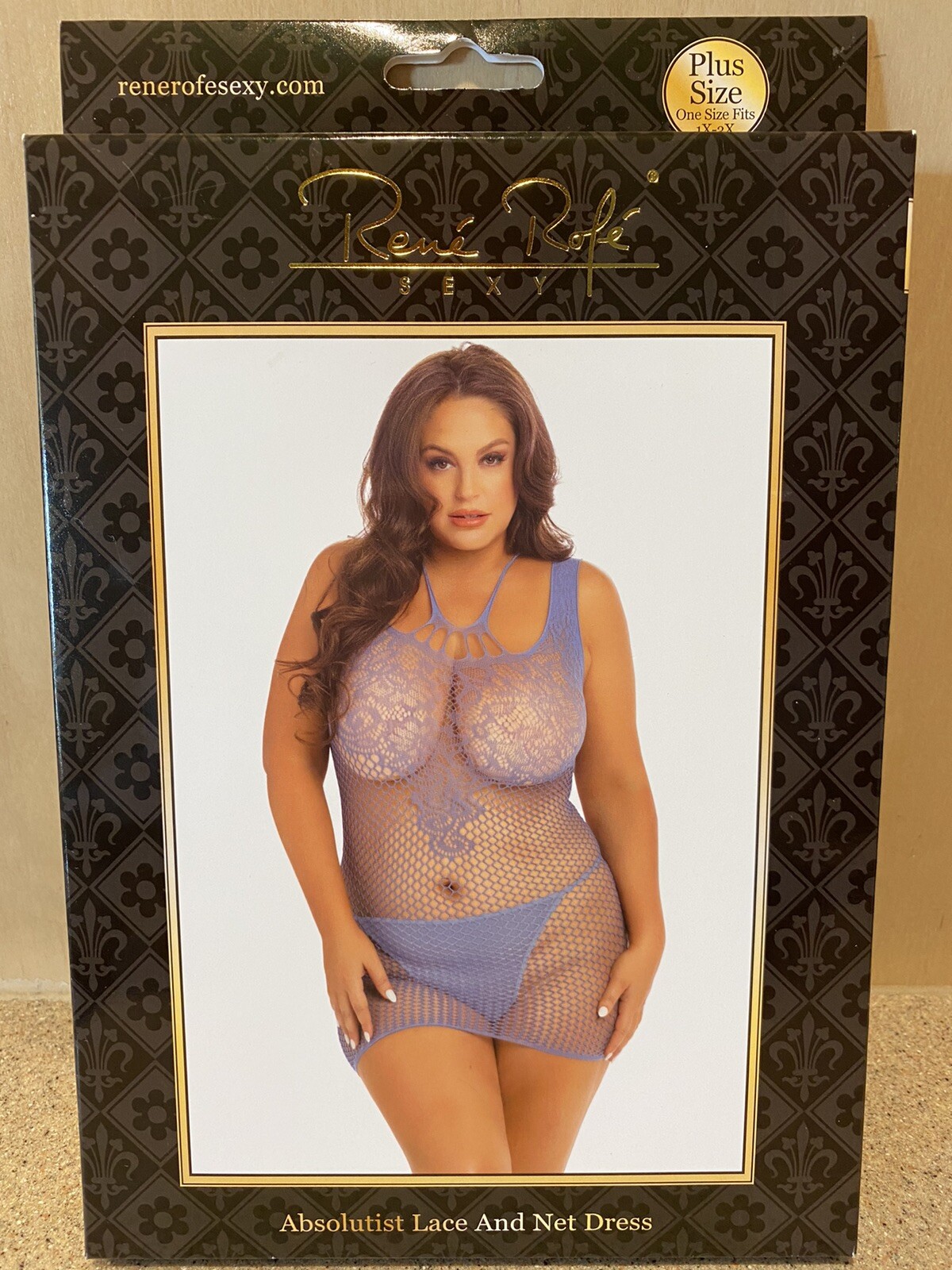 Plus Size Blue Sexy Absolutist Lace and Net Dress Lingerie, NIP