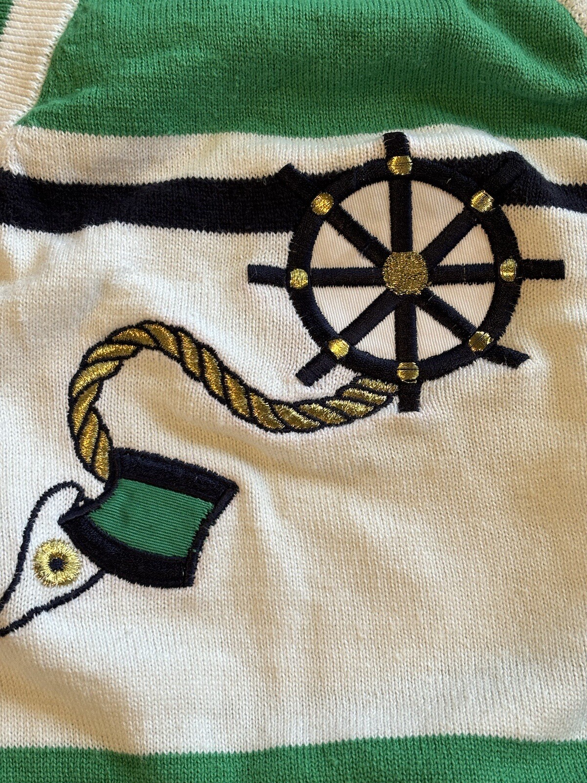 Vintage 90s Terazzo Sailor Nautical Cruise Women’s Sweater Vest Size XL Large