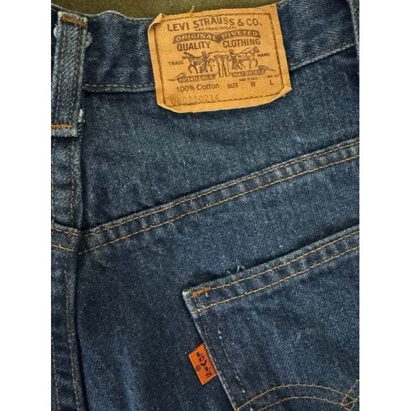 Levi’s – VTG Orange Tab High Waisted Cut Off Shorts – Blue – 28 – Womens
