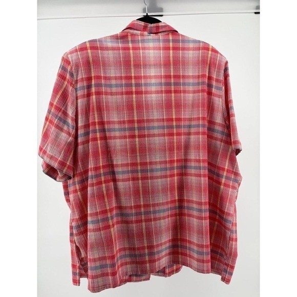Tanjay Vintage Short-Sleeve Button Down Shirt,Shoulder Pads, Women’s Size 24W