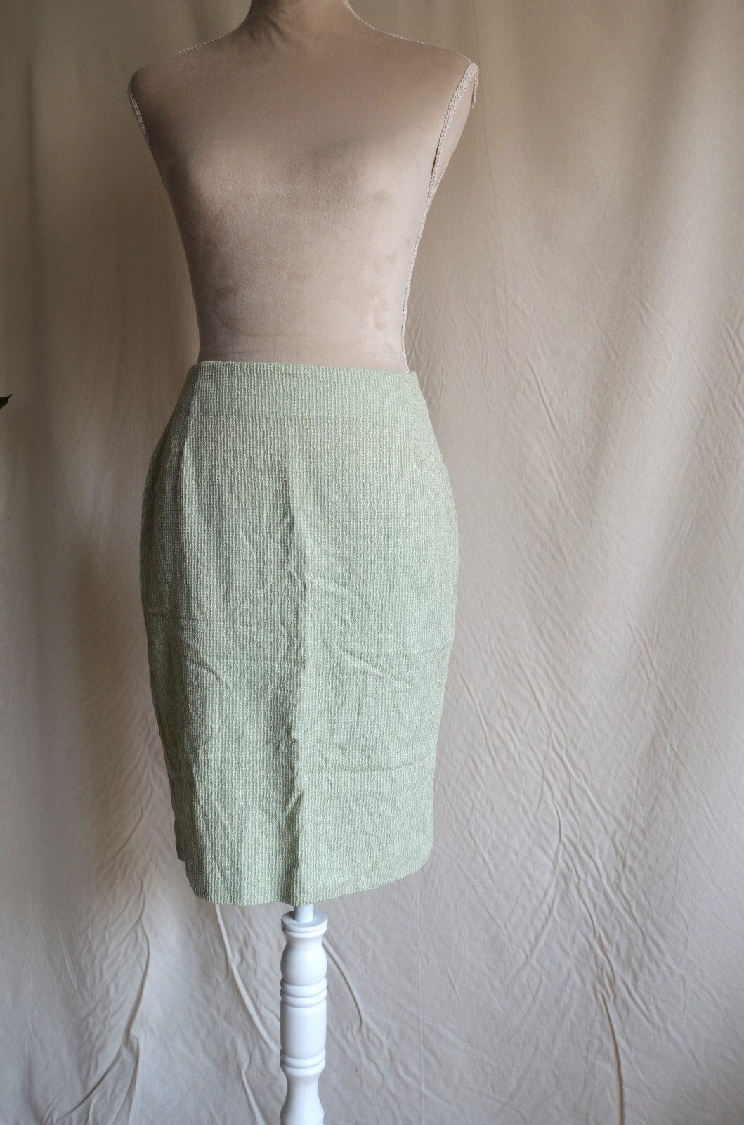 Versace V2 1973 green pastel straight skirt with texture
