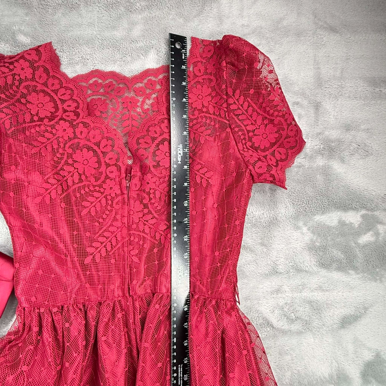 JCPenney Union Made 5 / 6 Wine Lace Shell Knee Rockabilly Dress VTG Wedding