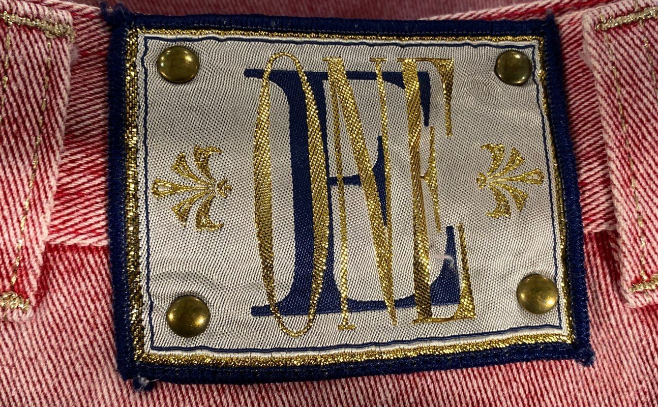 Vintage 90s Escada Margaretha Ley Women’s Pink Gold Embroidered Jeans Sz 40 (28)