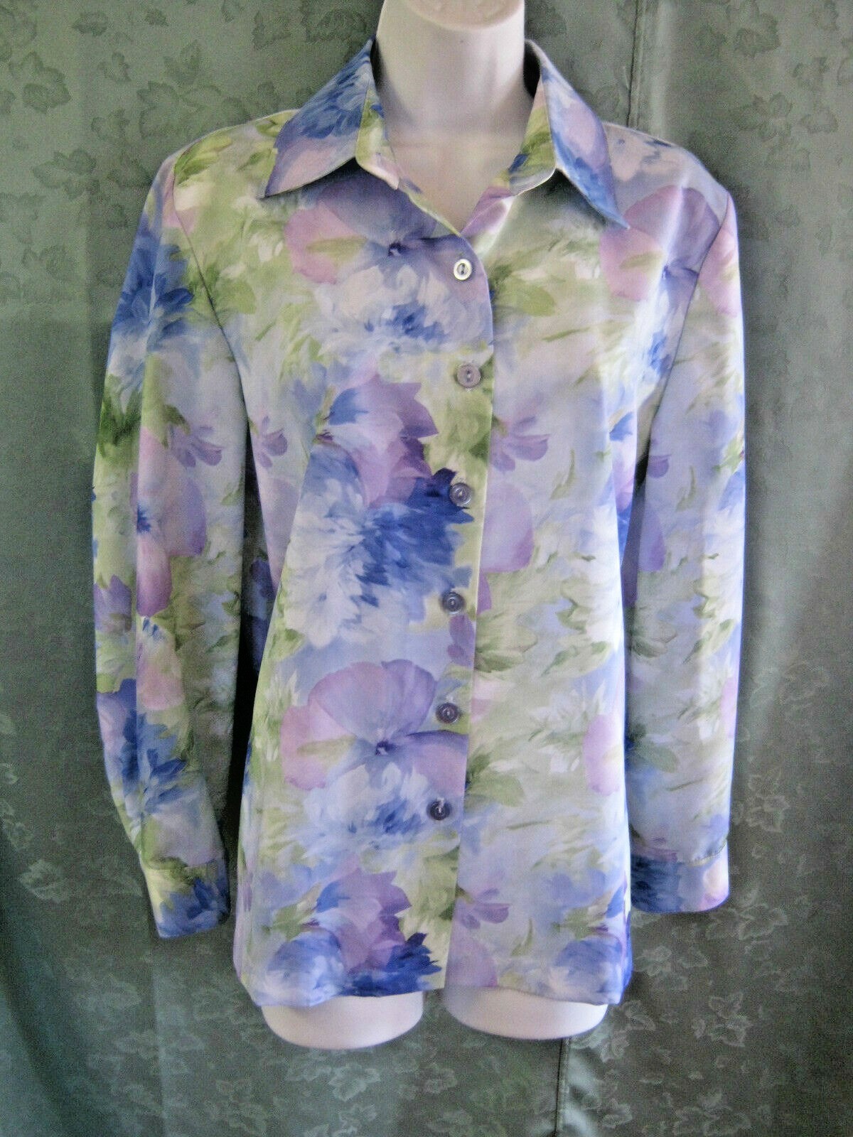 VTG 80’s The Tog Shop Pastel Floral Print Shirt Size 10 Top