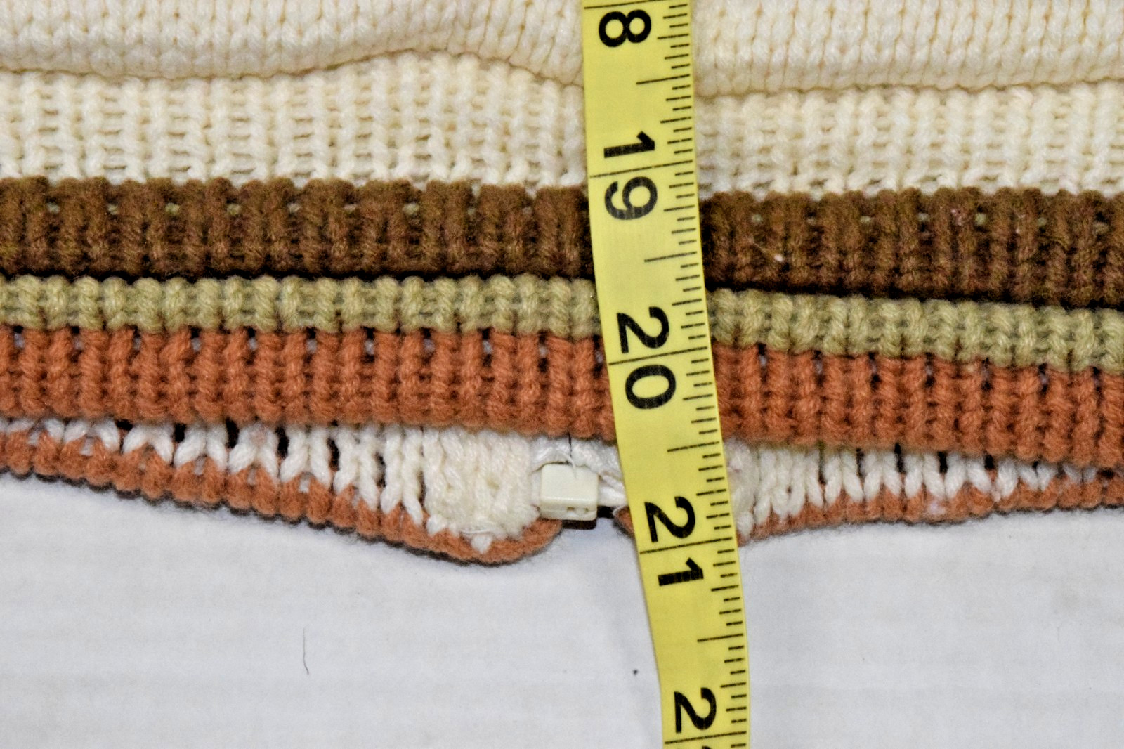 Vintage Sweater Jacket Dawn International Size L 70s Ivory Sherpa Lined Warm