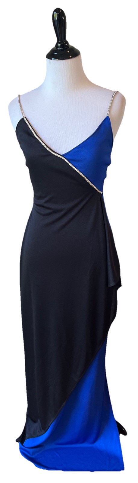 Vintage Climax By David Howard 70s Disco Colorblock Rhinestones Dress Size 5/6