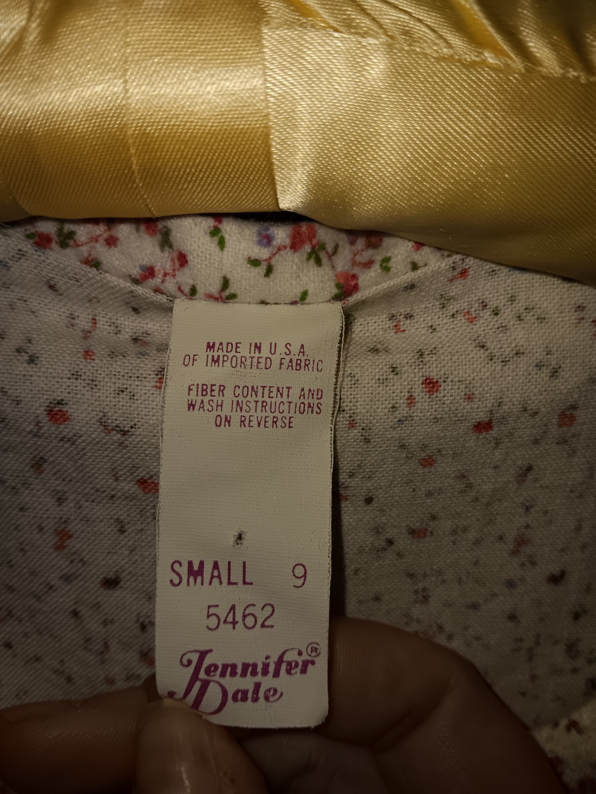 Vtg Pure 100% Cotton Flannel Nightgown USA Jennifer Dale Size S Pink Rosebuds