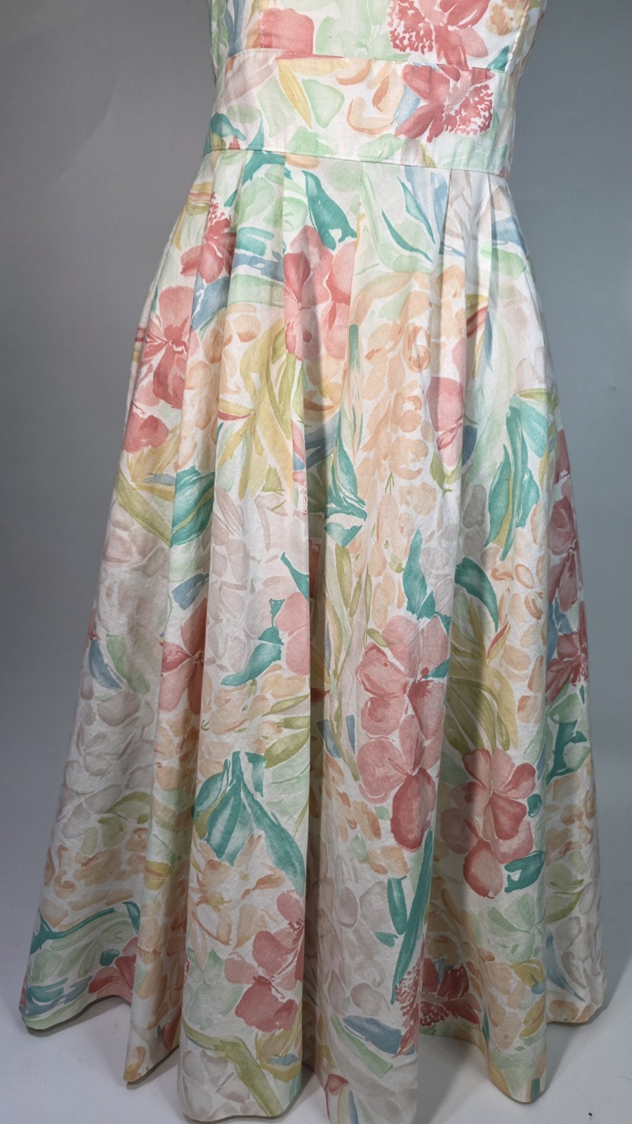 Vintage Carol Anderson Petite Floral Tie back Dress Size 2-4 Cottage Core Lolita