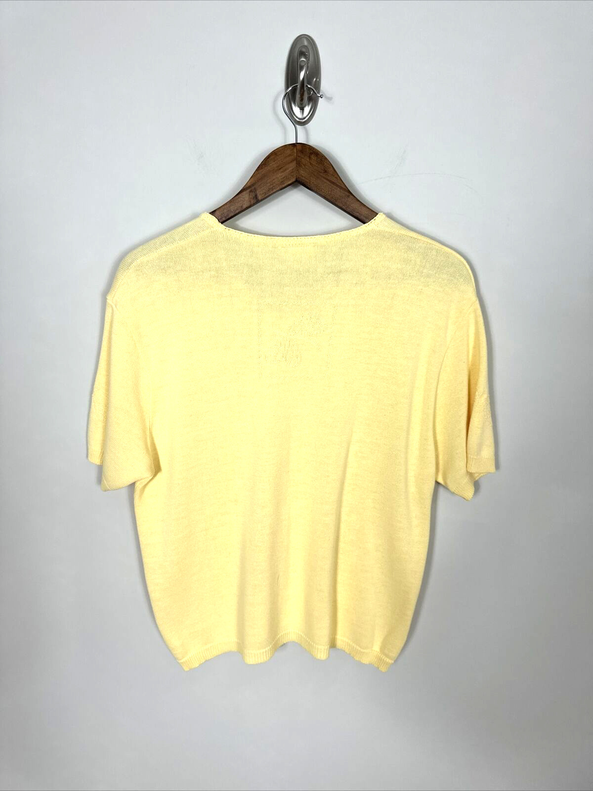 Vintage Company Collection Short Sleeve Cardigan Dragonfly Inset Sweater Size L