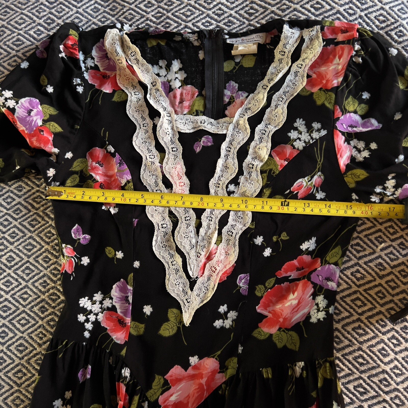 Vtg 80s Blondie And Me USA Lace Bin Floral Dress – Size 7/8