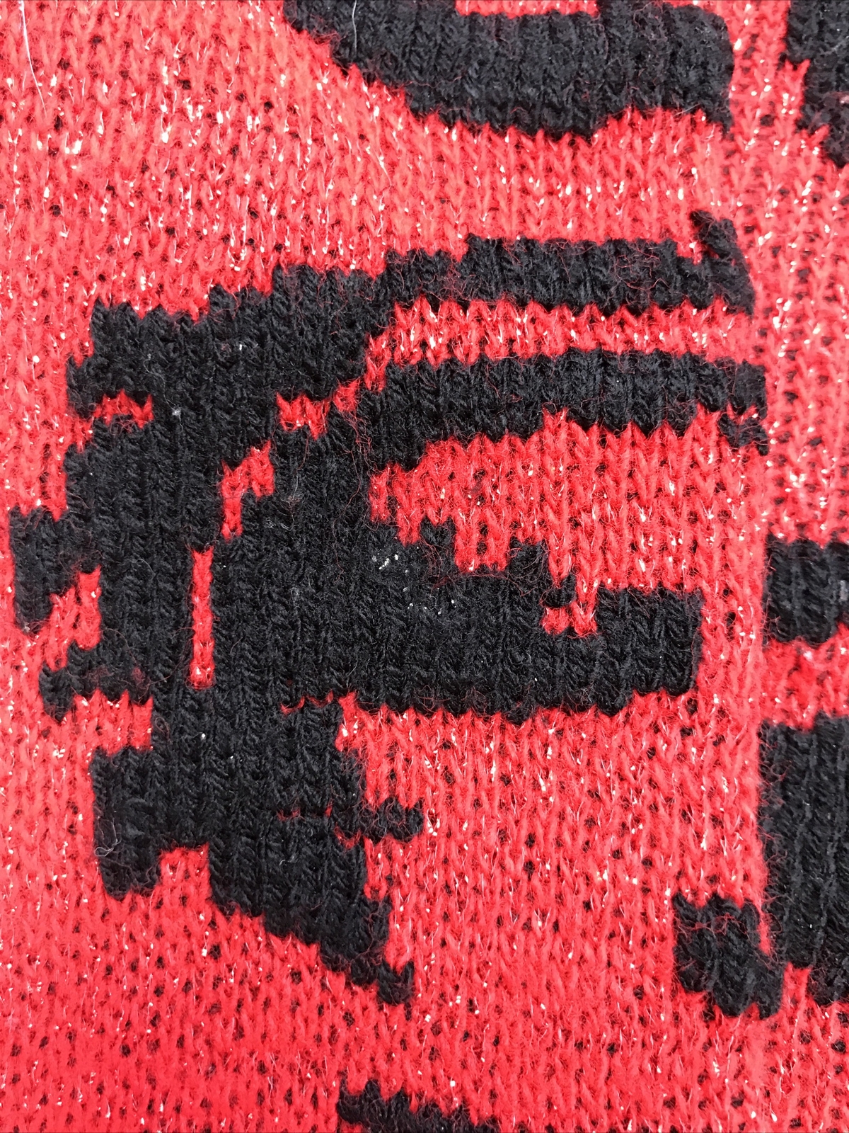 Distinctly Different Vintage Sparkle Sweater Size 2XL Maybe Red Black Fast Ship!