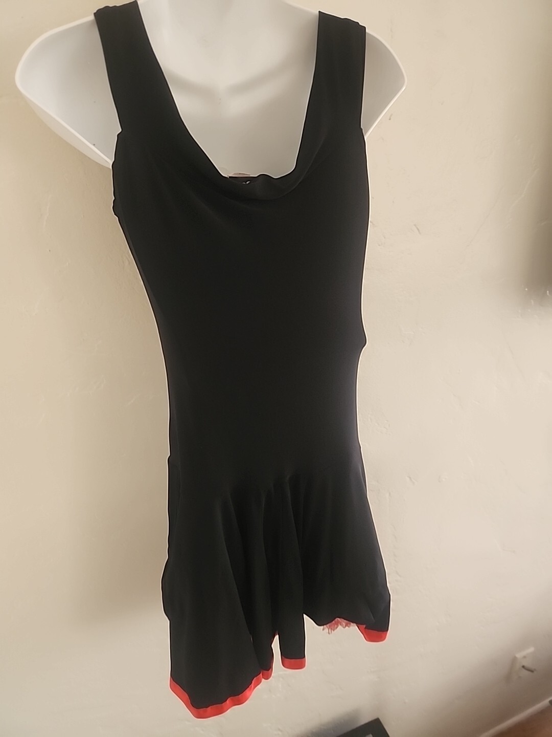 vintage 90’s club dress black w/red taboo medium y2k poly/spandex fairy xmas