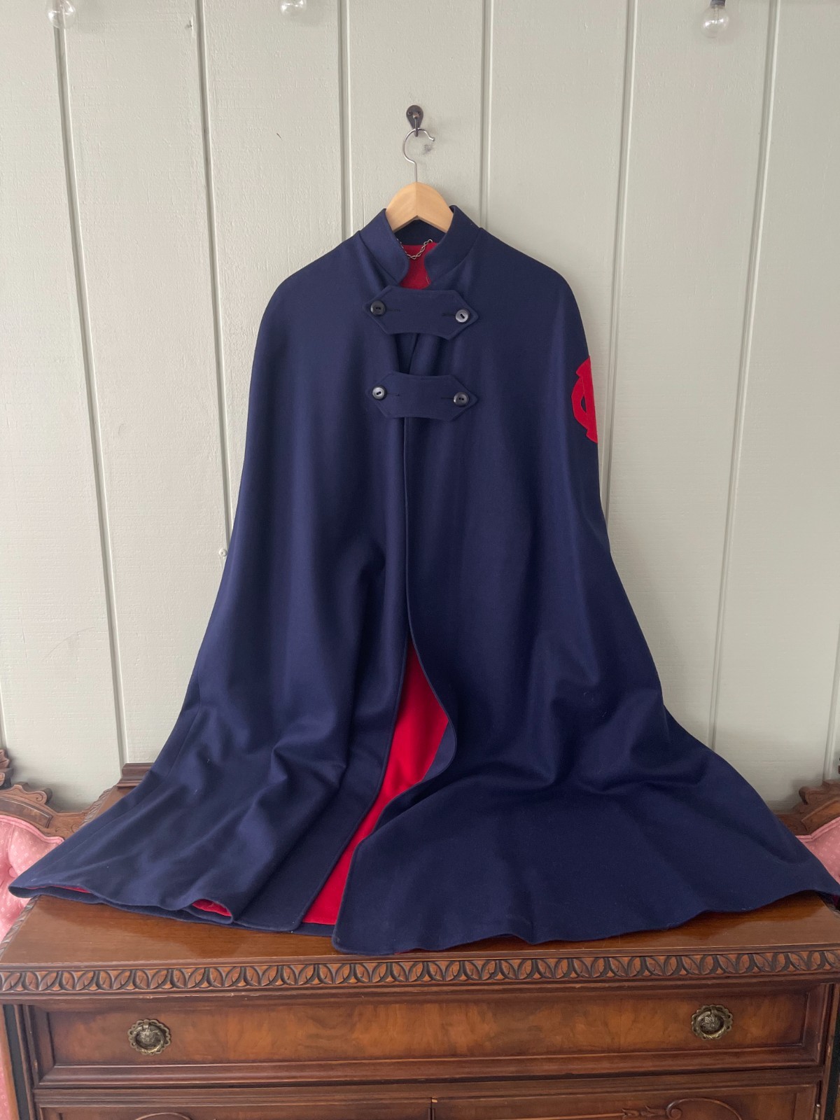 Vintage 1940’s Blue Wool Nurse’s Cape by Standard Apparel Company, Cleveland