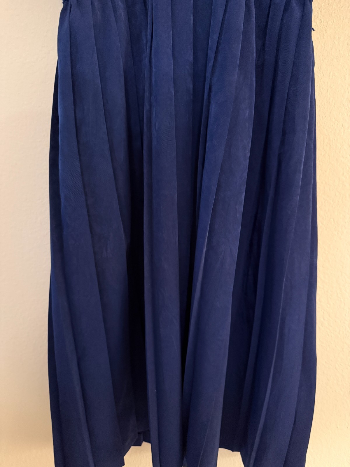 Vintage 90s Leslie Fay Navy Pleated Secretary Shirt Dress Medium Petite
