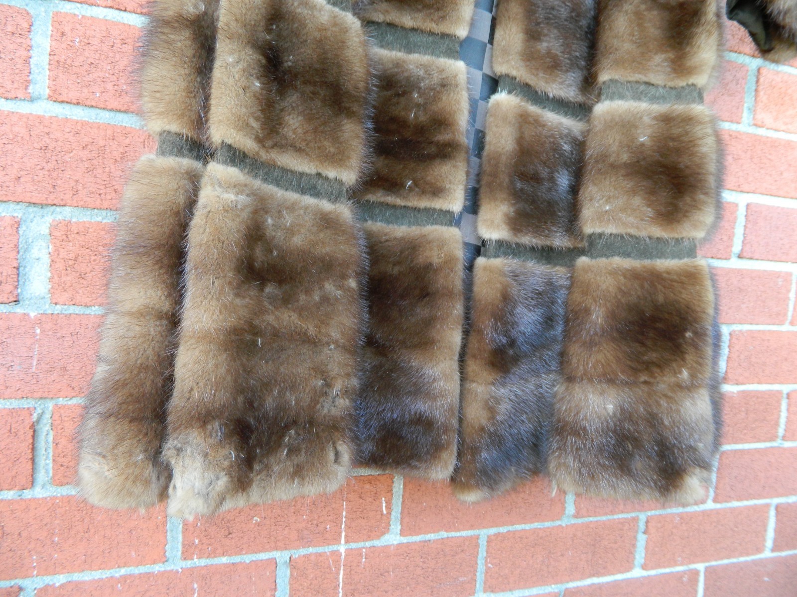 Vintage Real Mink Fur & Suede Metal Belted Coat Mod Paneled Design AS IS Medium