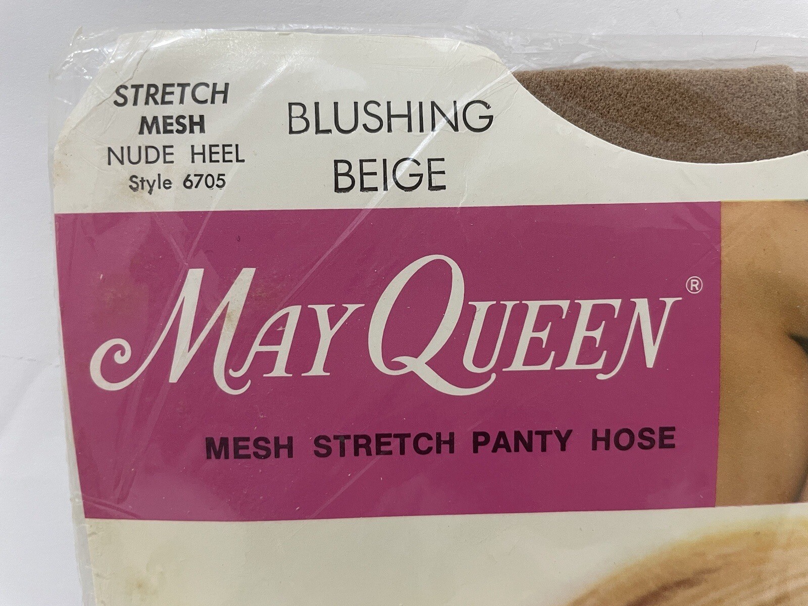 VTG Lot of 2 May Queen Blushing Beige Tall & One Size Panty Hose NOS