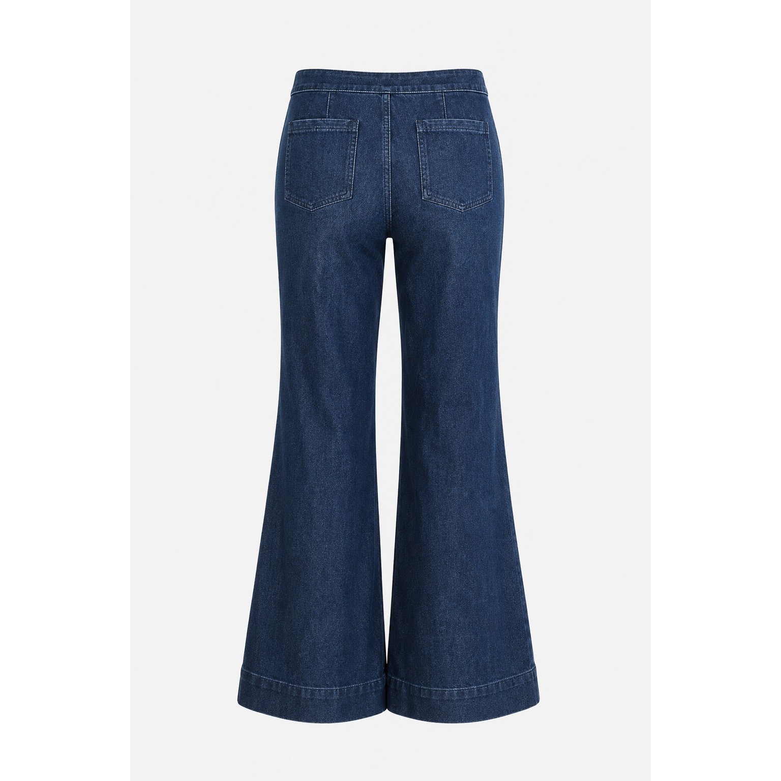 Y2K Denim Jeans Dark Wash Flared Sailor Style Pockets Size Waist 32 Low Rise Fit