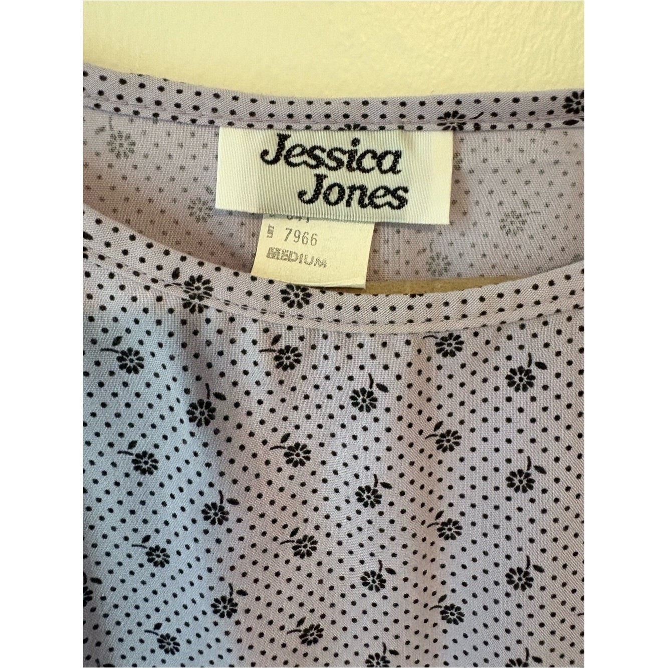 Vintage Jessica Jones Lavender Polka Dot Top & Skirt Set – Medium