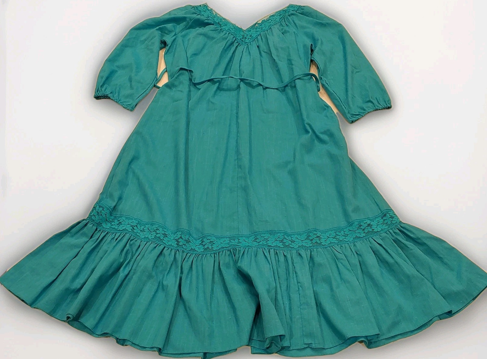 1970’s Sears The Fashion Place Blue House Dress Womens L Museum Piece USA NWT