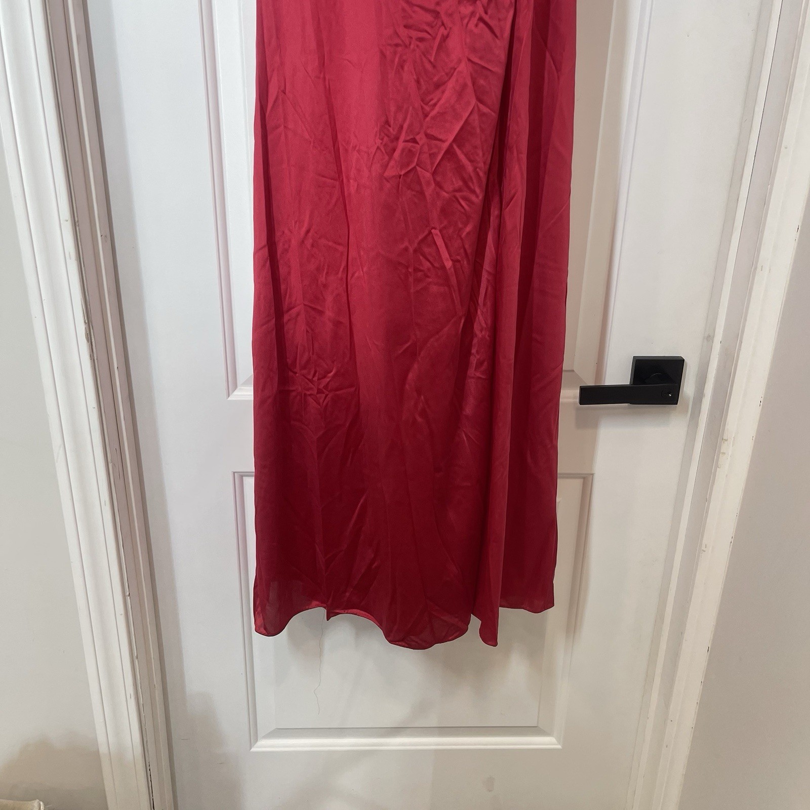 VTG Vanity Fair Negligee Maxi Night Gown Slip Dress Sz 36 Red Sexy Wrap Intimate
