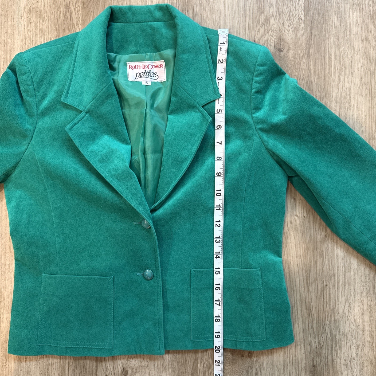 Vintage Roth LeCover Ultrasuede Skirt Suit Green Petite 6 Union Made USA