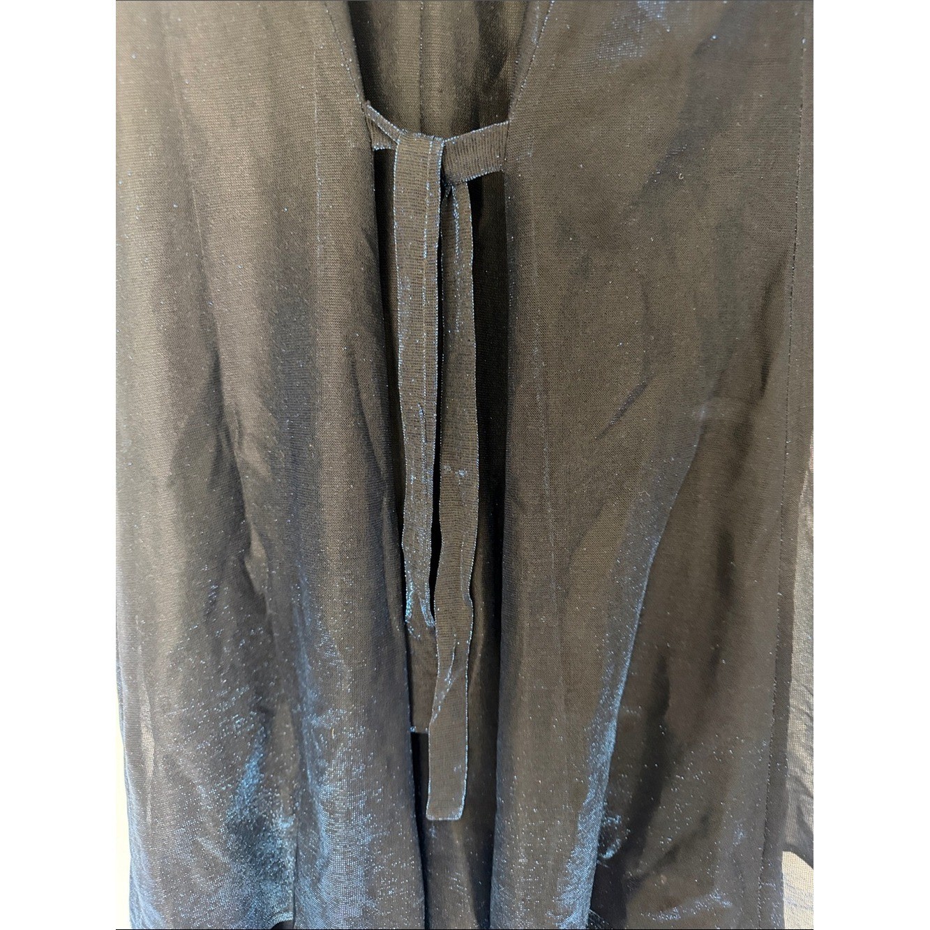Molly Malloy Evening Black Sheer Overlay Dress Subtle Blue Sheen Fairy Celestial