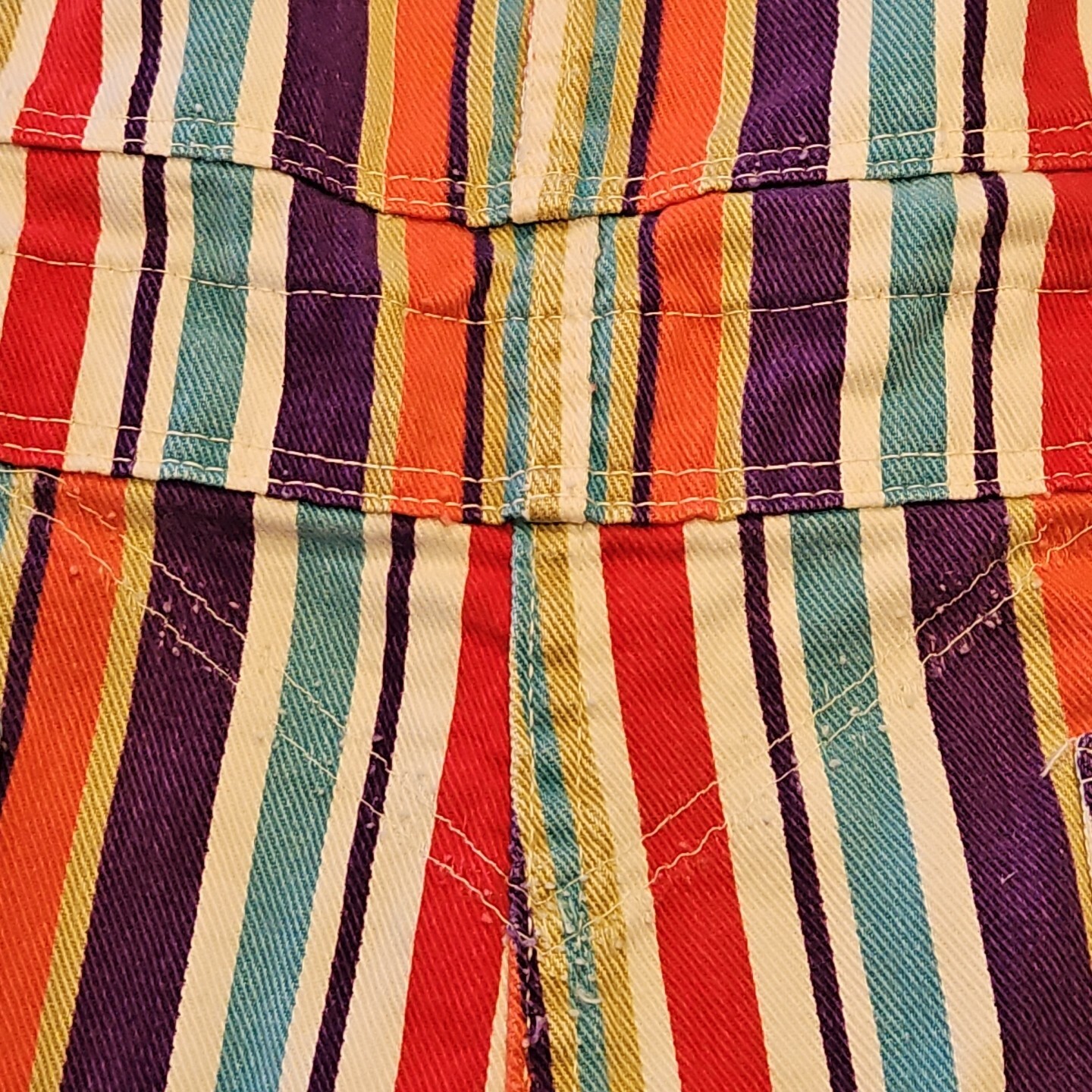 Vintage Striped Denim Shortalls Womens M Romper Overalls Funky Sanforized USA