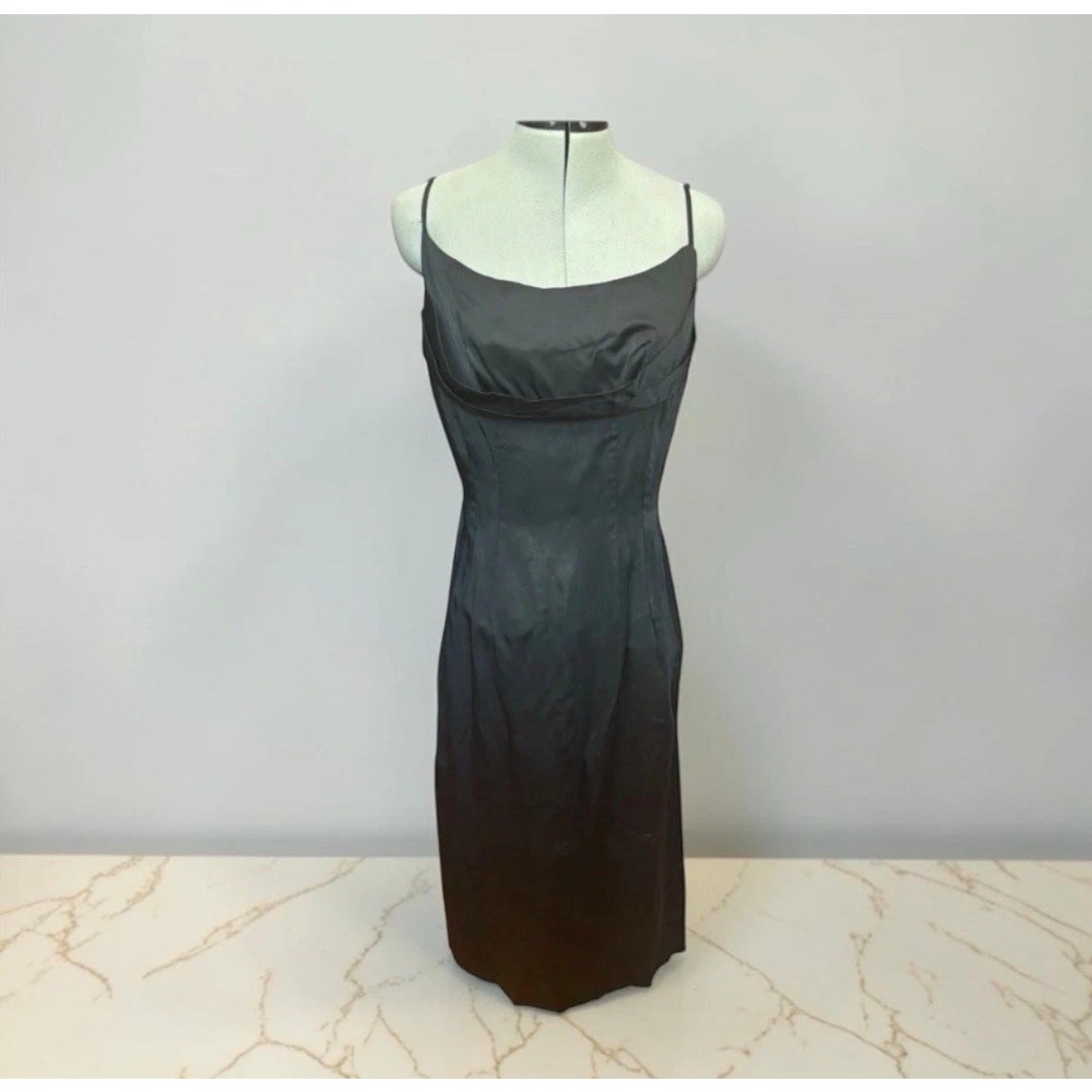 Elegant 1950s Black Wiggle Cocktail Dress Dramatic Illusion Old Hollywood Glam