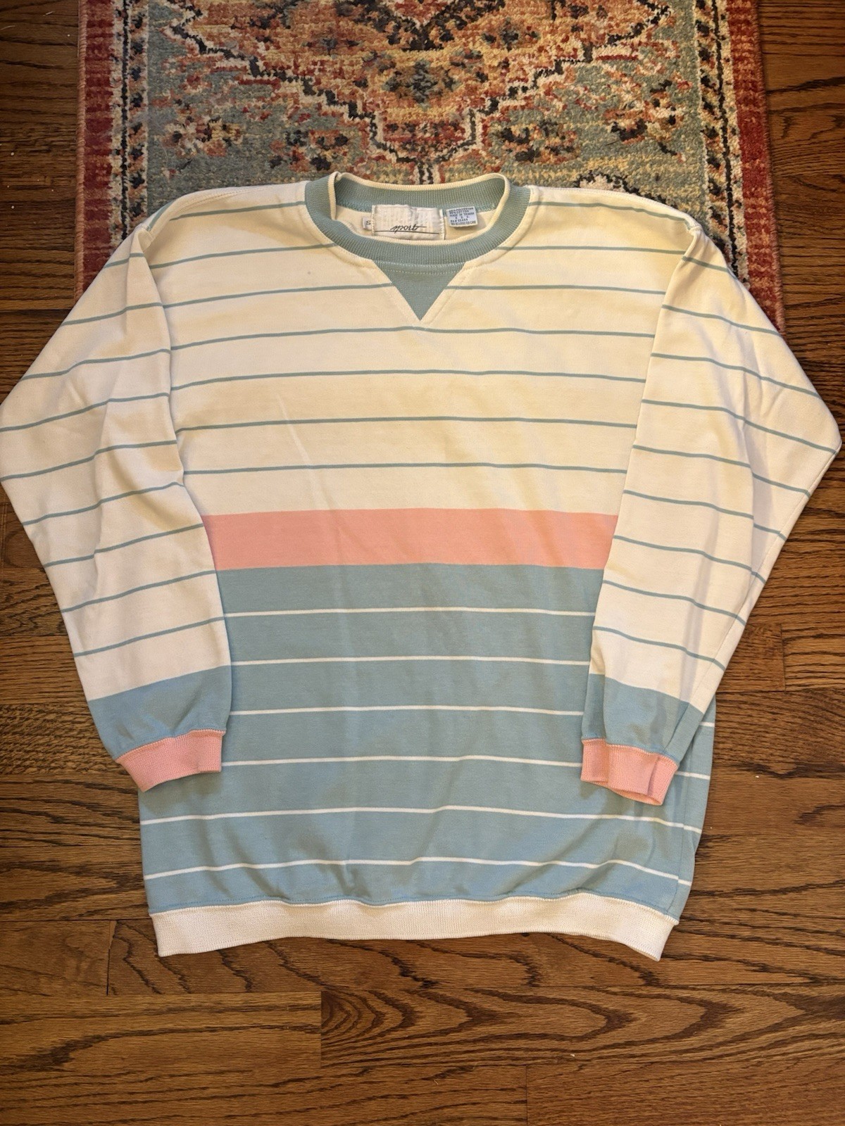 Vintage 80s/90s Knit Pastel Athleisure Women’s Sweater Size Small