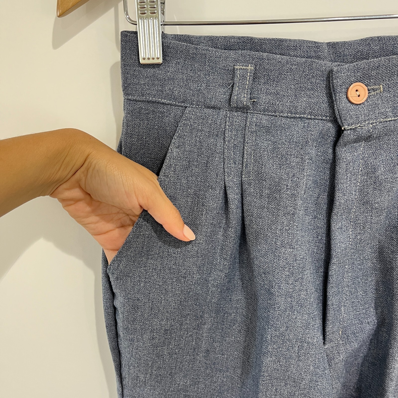 Vintage 70s Made In California Pleated High Waist Pants Deadstock NEW Size XS