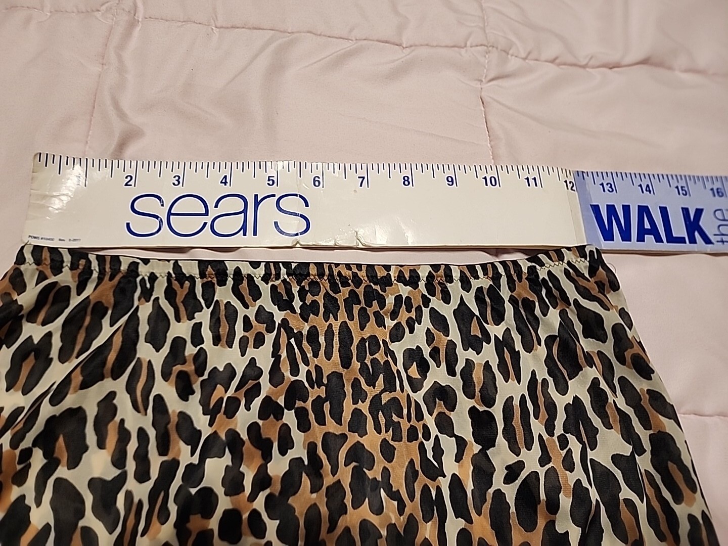 Vintage Vanity Fair Leopard Animal Print Mini Half Slip Lingerie Size Small