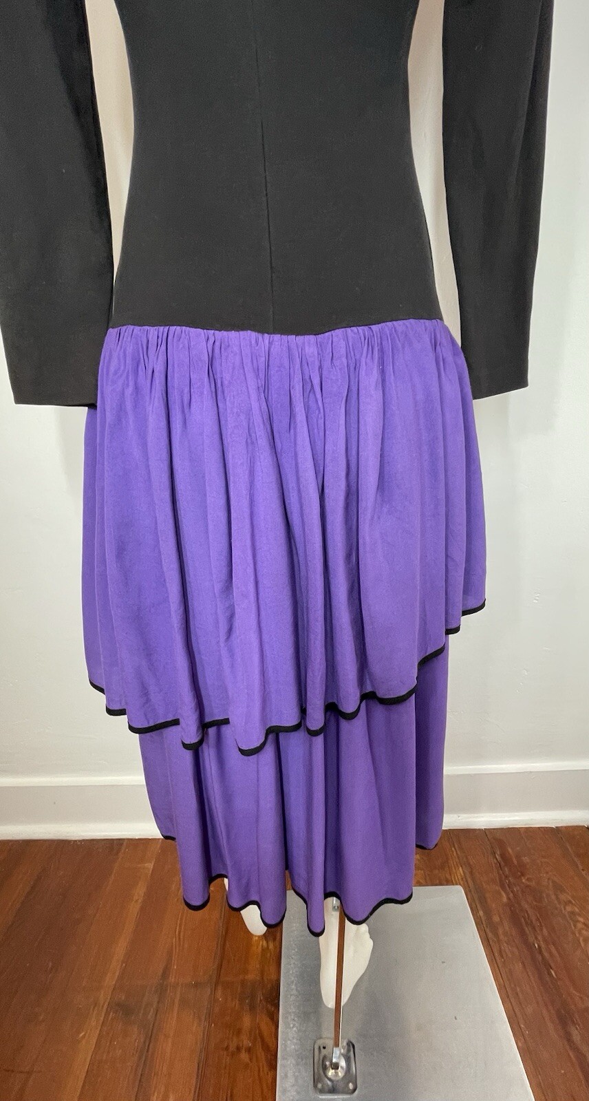 BARBOGLIO Cristina Jan VTG Dress Maxi Layered SZ 6 ( Heavy Wear Flaws