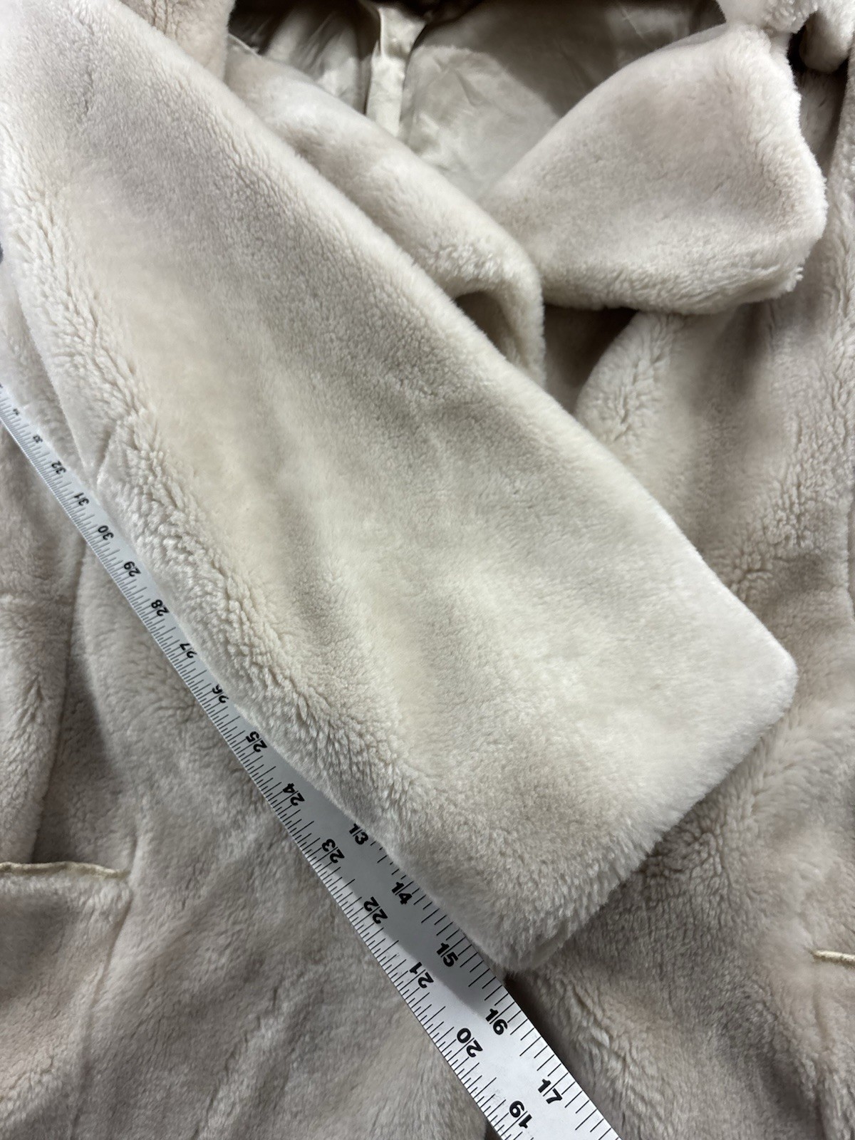 VTG 1950s Borgana Cream Faux Fur Coat Women M? Old Money Classy Elegant READ