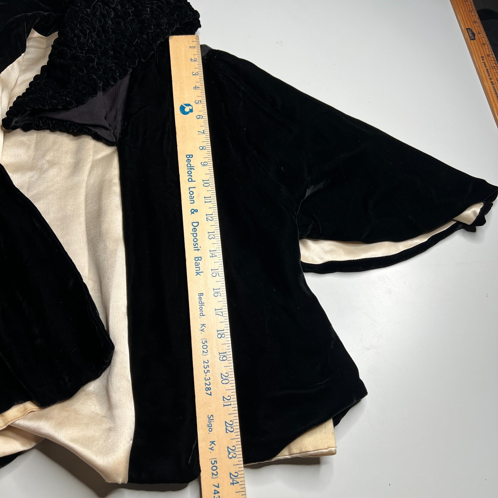 Vintage Antiq Maggy Rouff Paris Black Velvet Evening Jacket Satin Lining – Rare