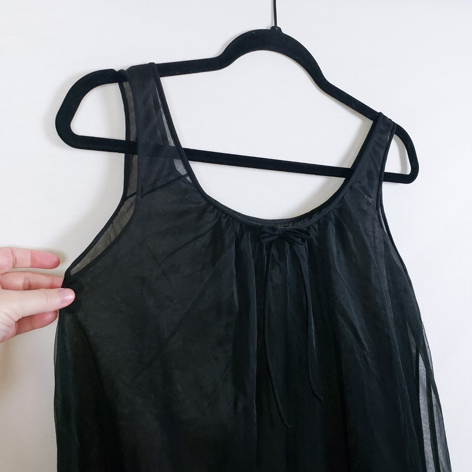 Vintage Boudoir Coquette Nightgown Womens S Black Romantic Dark Feminine Fairy