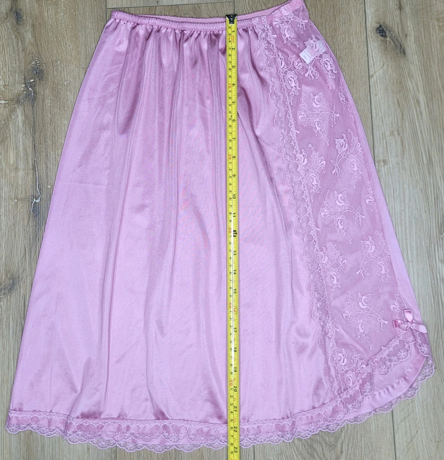 Vtg 70s/80s Kayser Half Slip Skirt Lace Side Panel & Hem Dusty Rose/ Mauve MED
