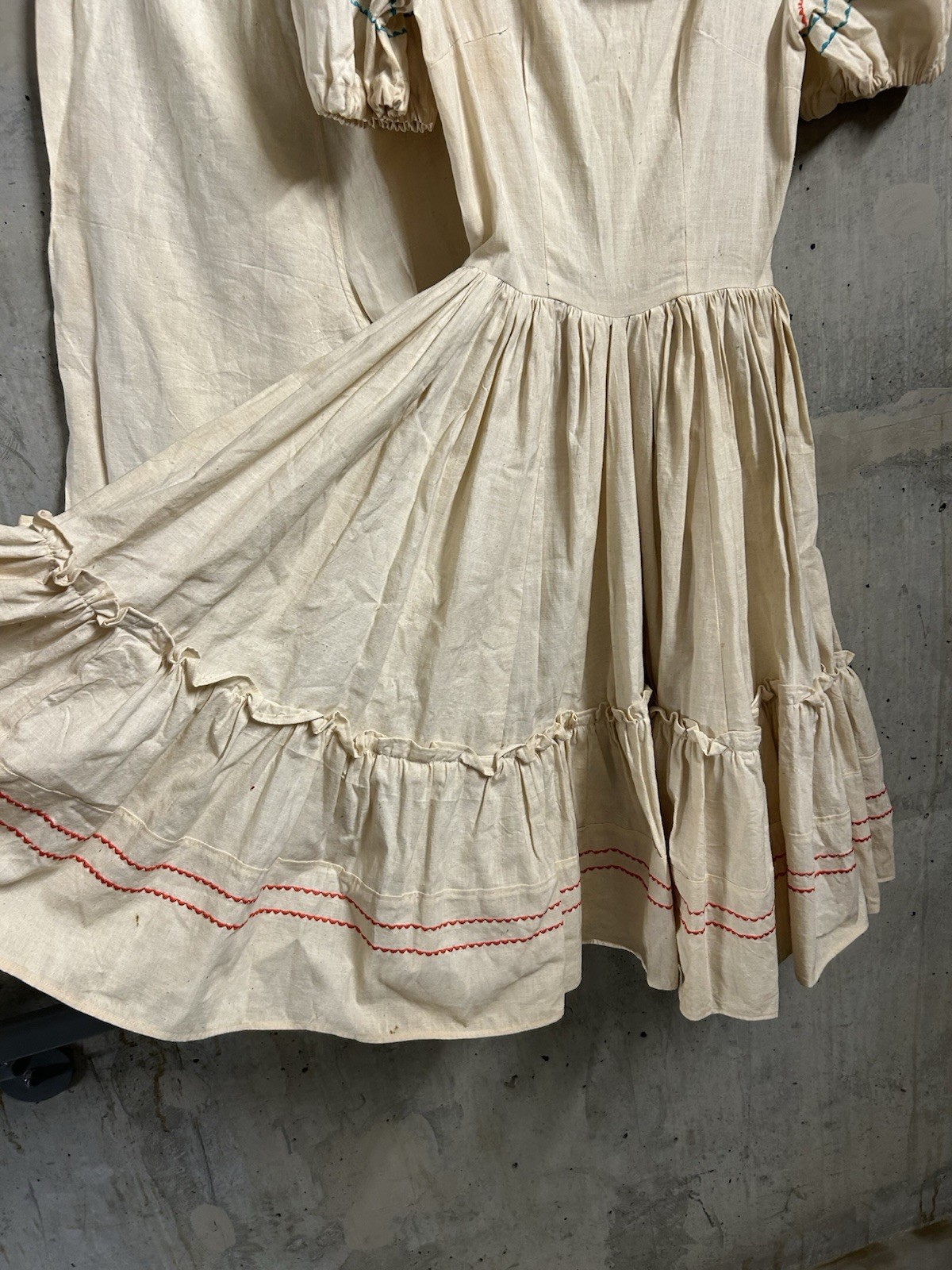 Vintage 1970’s Dress Women’s Ivory Prarie Bloomers Set Short Sleeve Hupil