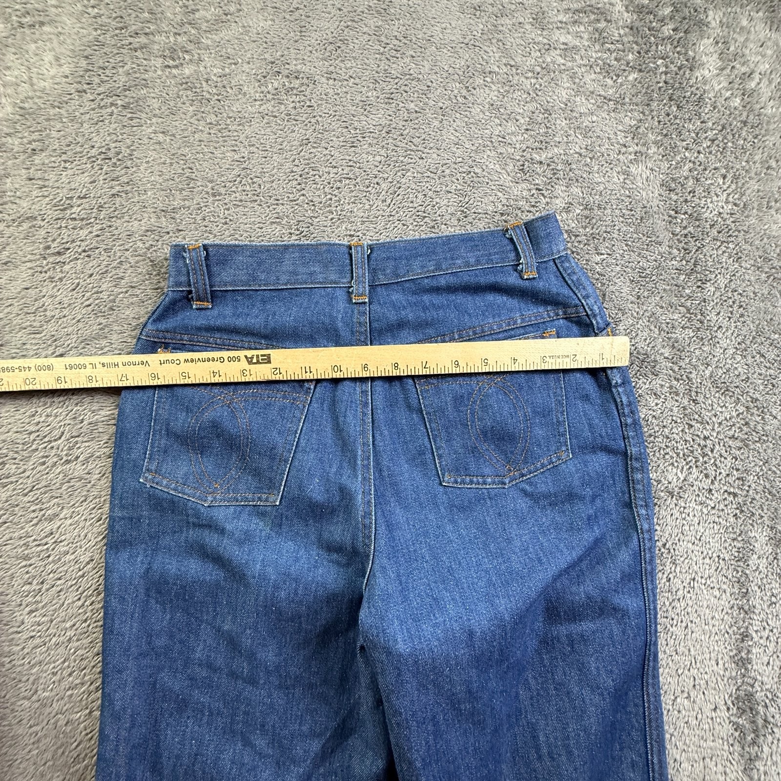 Vintage 70s Sears Womens 12 Bootcut Jeans Indigo Blue Denim Talon Zipper